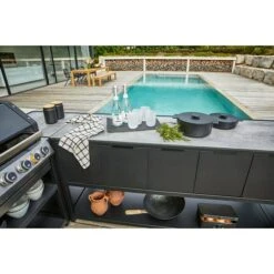 Sunfun Melina Grillküchen-Sideboard 60 X 180 X 90 Cm, Schwarz -Küchengrill 12 10