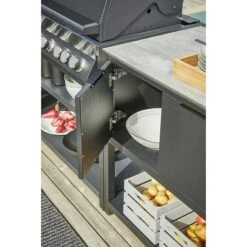 Sunfun Melina Grillküchen-Sideboard 60 X 180 X 90 Cm, Schwarz -Küchengrill 12 11