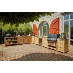 Sunfun Zoe Grillküchen-Modul Multifunktionsregal Natur, L X B X H: 63 X 67,5 X 94 Cm -Küchengrill 12 141