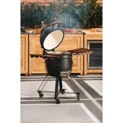 Kingstone Holzkohlegrill Kamado 38 Schwarz, Hauptgrillfläche: Ø 38,3 Cm -Küchengrill 12 227