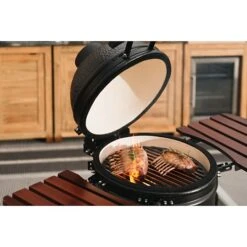 Kingstone Holzkohlegrill Kamado 38 Schwarz, Hauptgrillfläche: Ø 38,3 Cm -Küchengrill 12 229