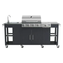 Tepro Outdoorküche Petersburg L X B X H: 198 Cm X 59 Cm X 112 Mm, Hauptgrillfläche: 63 X 46,5 Cm, Anzahl Brenner: 4