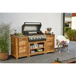 Kingstone Gasgrillküche The Quad Six 605 Anzahl Brenner: 6, Hauptgrillfläche: 89,2 X 45 Cm, 21 KW, Material Rost: Gusseisen -Küchengrill 12 38