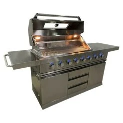 Buschbeck Outdoorküche Bristol L X B X H: 214,8 X 64,5 X 119 Cm, Edelstahl, Hauptgrillfläche: 96 X 45,4 Cm, Anzahl Brenner: 8 -Küchengrill 12 45