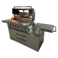 Buschbeck Outdoorküche Bristol L X B X H: 214,8 X 64,5 X 119 Cm, Edelstahl, Hauptgrillfläche: 96 X 45,4 Cm, Anzahl Brenner: 8 -Küchengrill 12 46