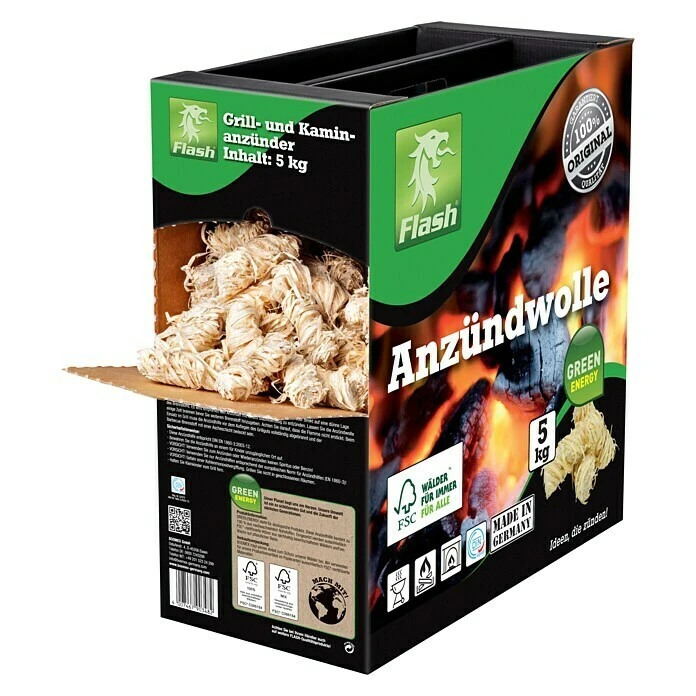 Flash Öko-Anzündwolle 5 Kg 1 Flash Öko-Anzündwolle 5 Kg
